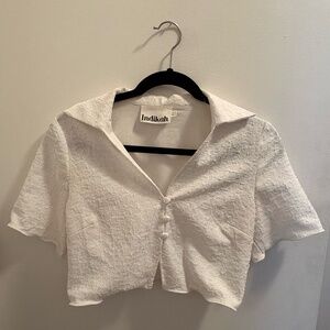 White cropped blouse